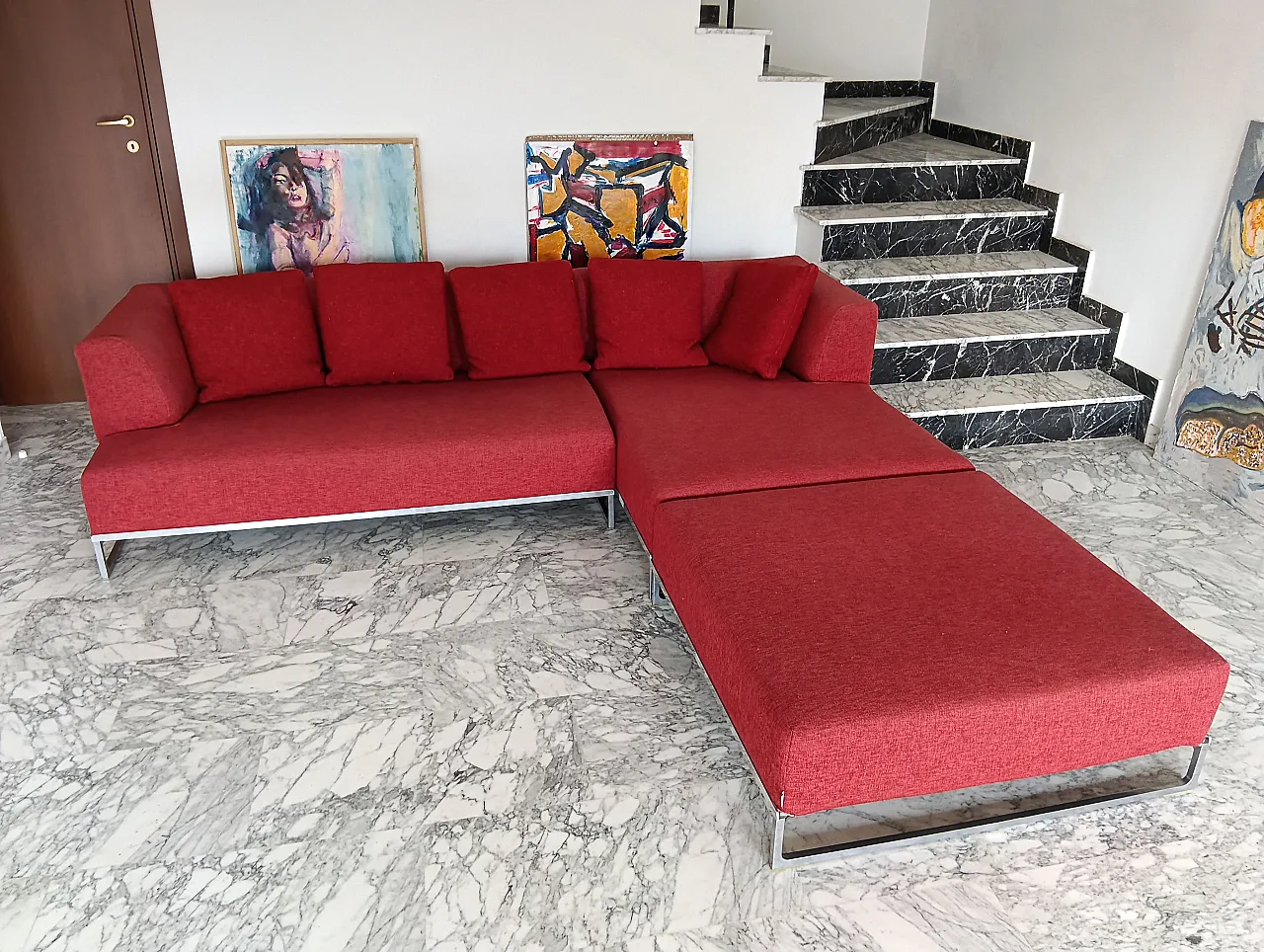B&B ITALIA sofa SOLO 246 MAXALTO in red material cotton, 2000s 57