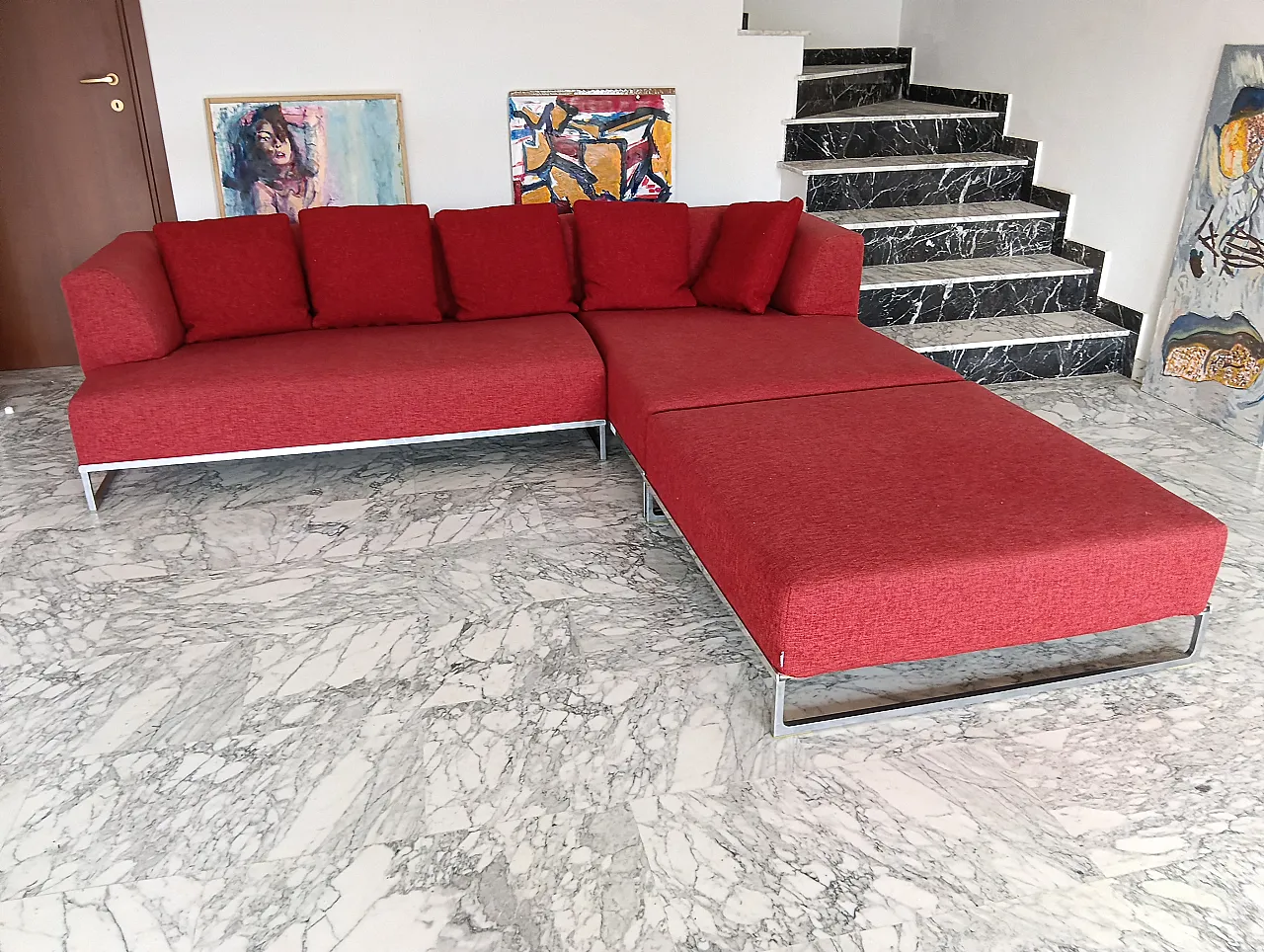 B&B ITALIA sofa SOLO 246 MAXALTO in red material cotton, 2000s 58