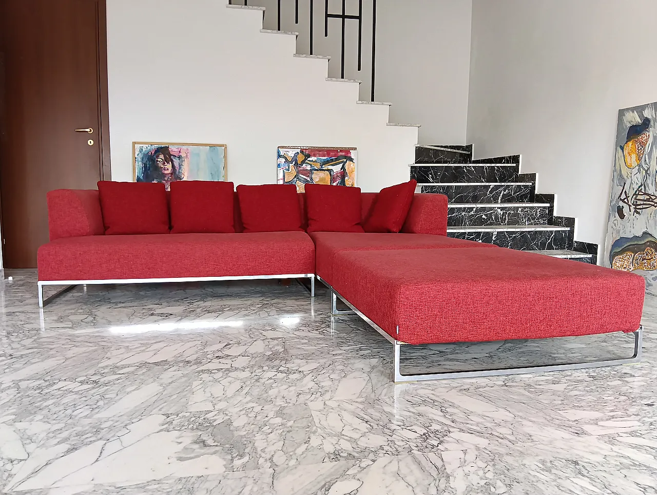 B&B ITALIA sofa SOLO 246 MAXALTO in red material cotton, 2000s 59