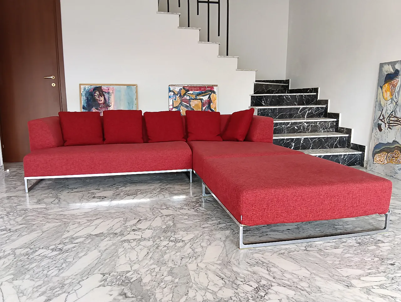 B&B ITALIA sofa SOLO 246 MAXALTO in red material cotton, 2000s 60