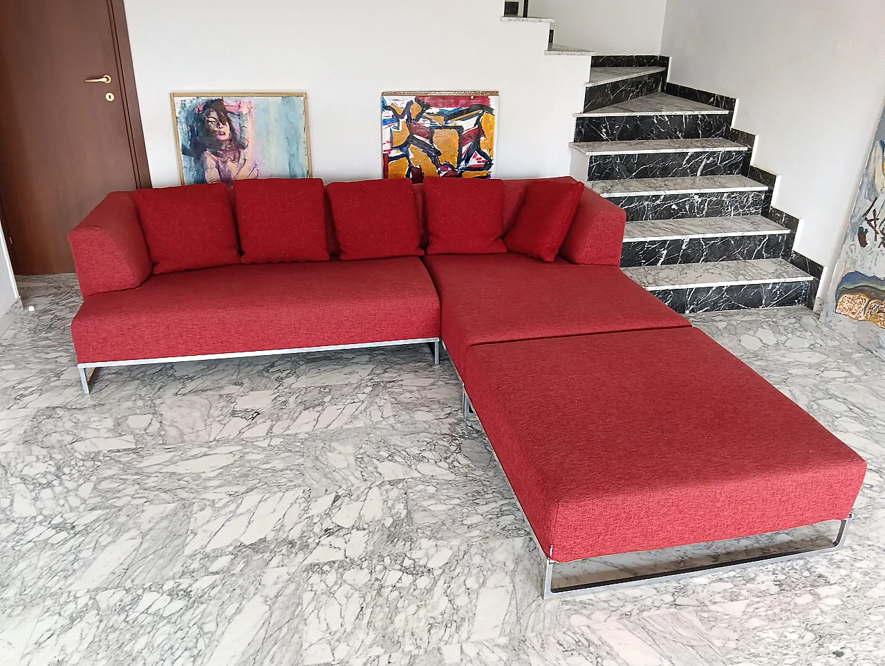 B&B ITALIA sofa SOLO 246 MAXALTO in red material cotton, 2000s 62