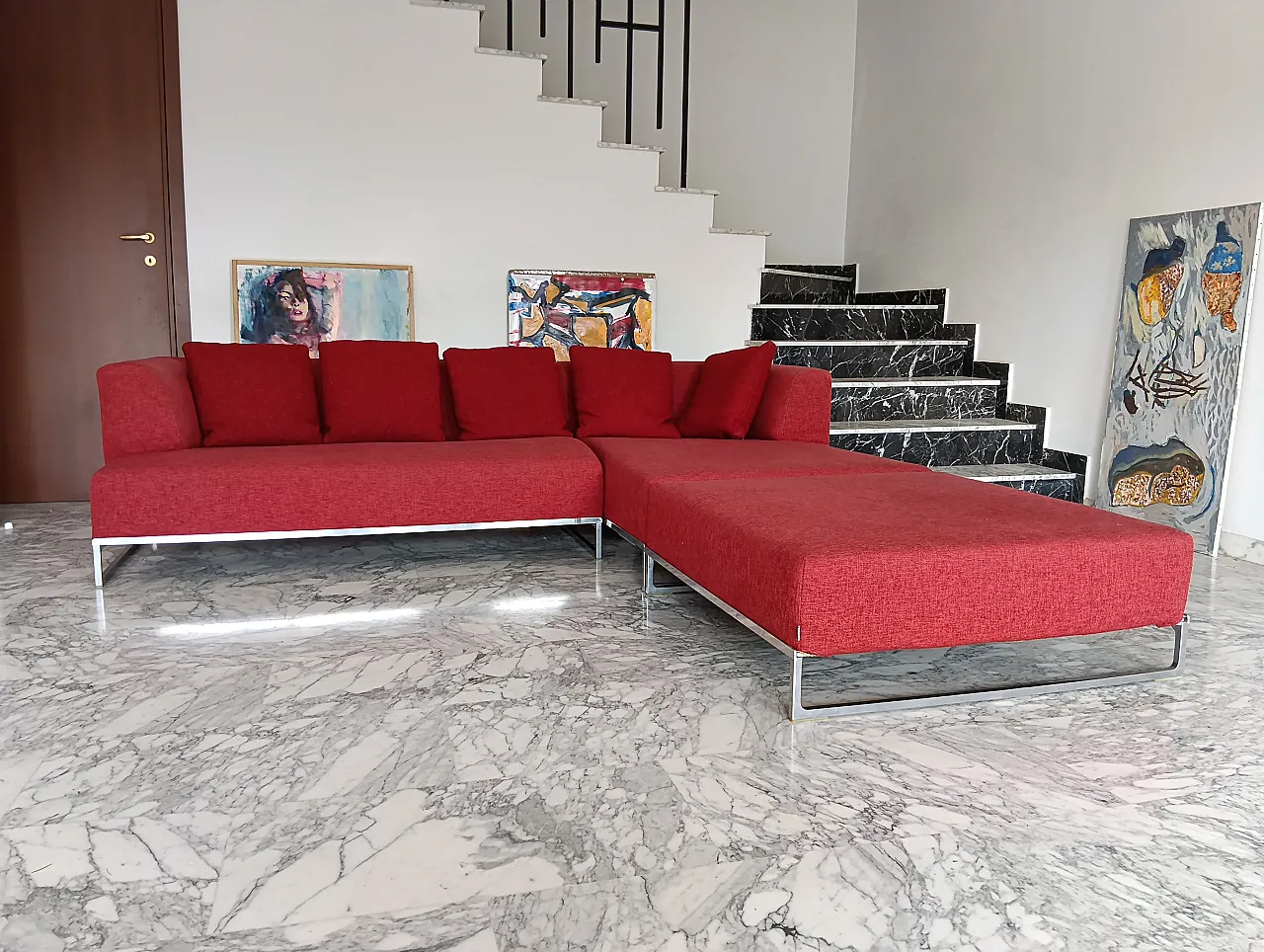 B&B ITALIA sofa SOLO 246 MAXALTO in red material cotton, 2000s 63