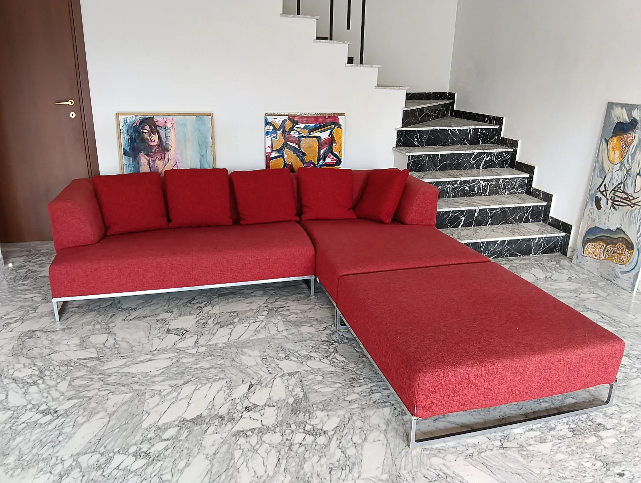 B&B ITALIA sofa SOLO 246 MAXALTO in red material cotton, 2000s 64