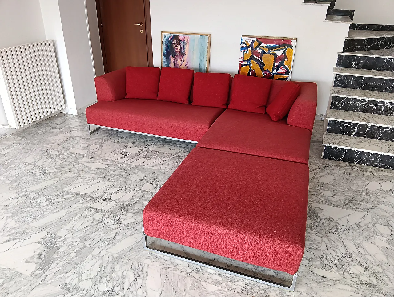 B&B ITALIA sofa SOLO 246 MAXALTO in red material cotton, 2000s 65