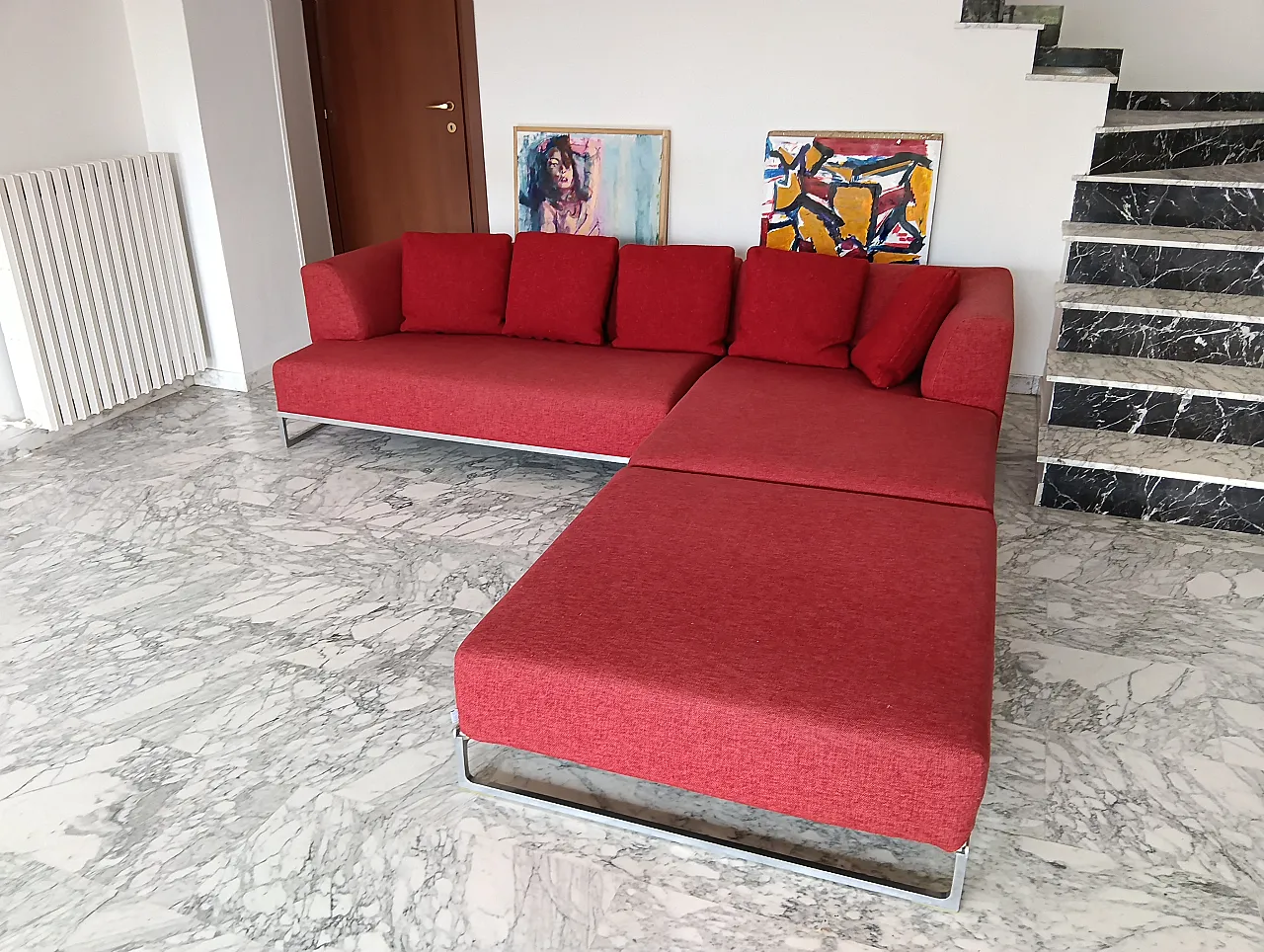 B&B ITALIA sofa SOLO 246 MAXALTO in red material cotton, 2000s 66