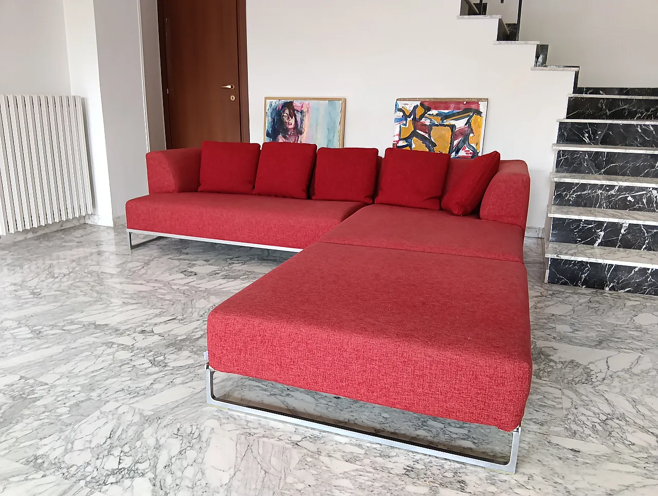 B&B ITALIA sofa SOLO 246 MAXALTO in red material cotton, 2000s 67