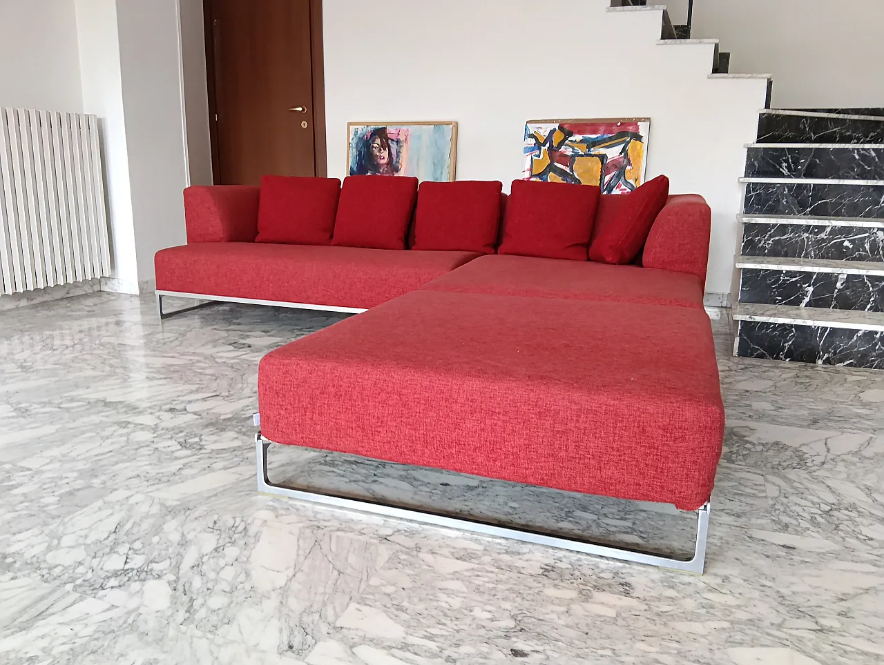 B&B ITALIA sofa SOLO 246 MAXALTO in red material cotton, 2000s 68
