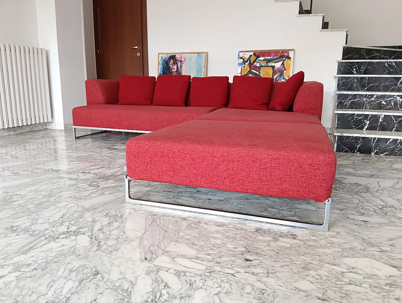 B&B ITALIA sofa SOLO 246 MAXALTO in red material cotton, 2000s 69