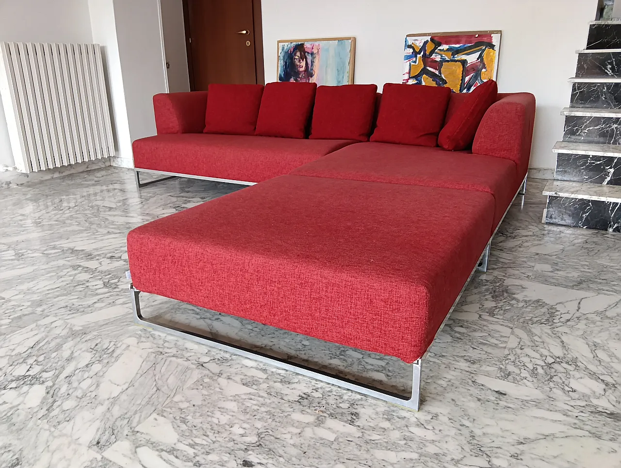 B&B ITALIA sofa SOLO 246 MAXALTO in red material cotton, 2000s 70