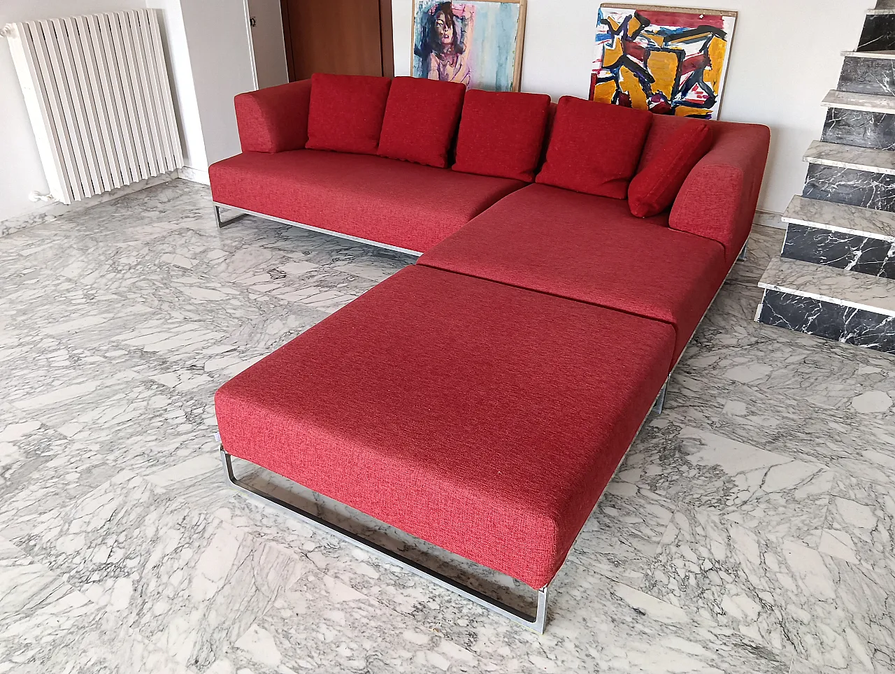 B&B ITALIA sofa SOLO 246 MAXALTO in red material cotton, 2000s 71