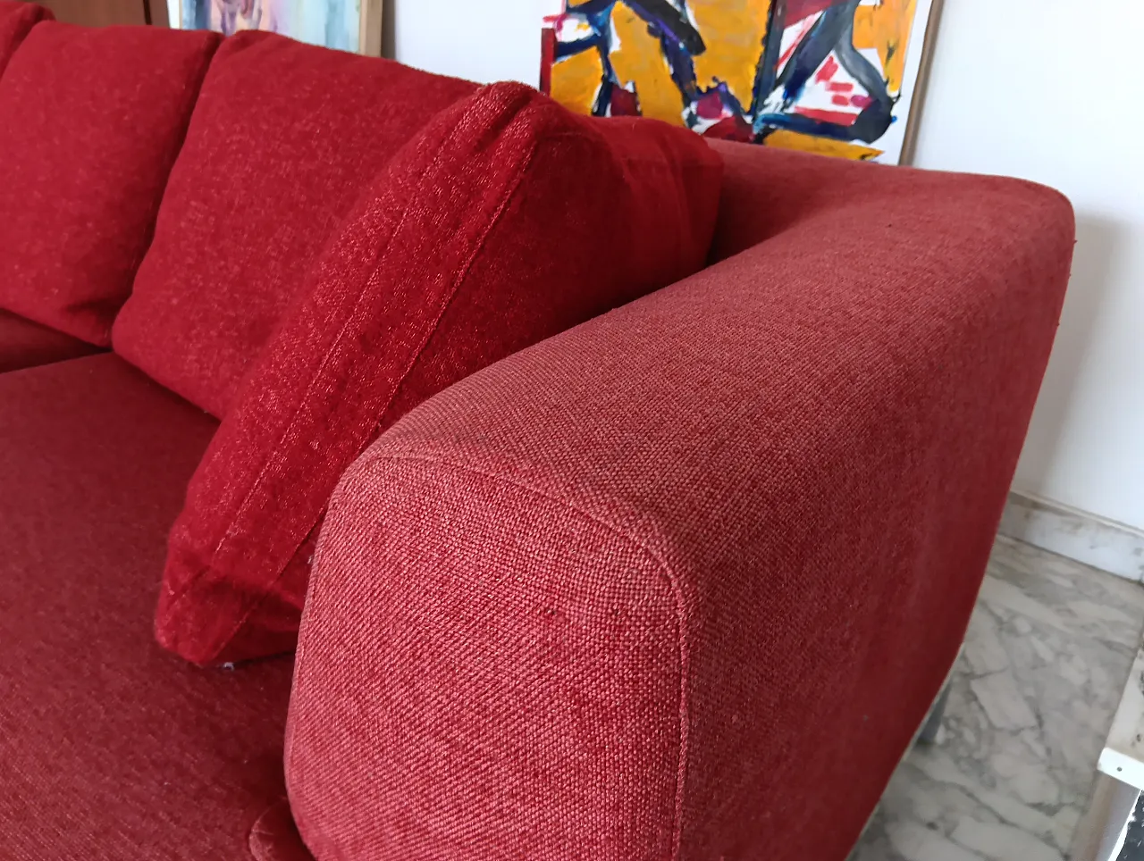 B&B ITALIA sofa SOLO 246 MAXALTO in red material cotton, 2000s 80