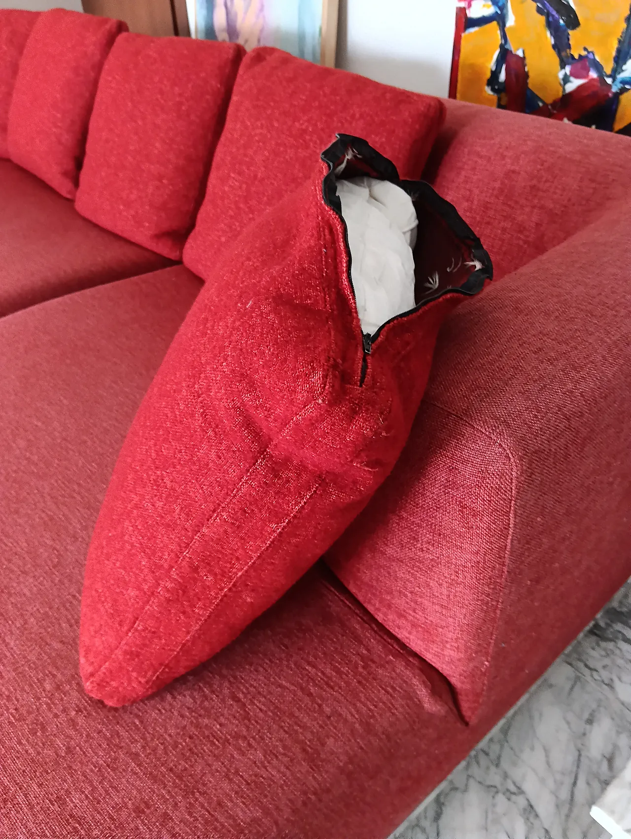 B&B ITALIA sofa SOLO 246 MAXALTO in red material cotton, 2000s 88