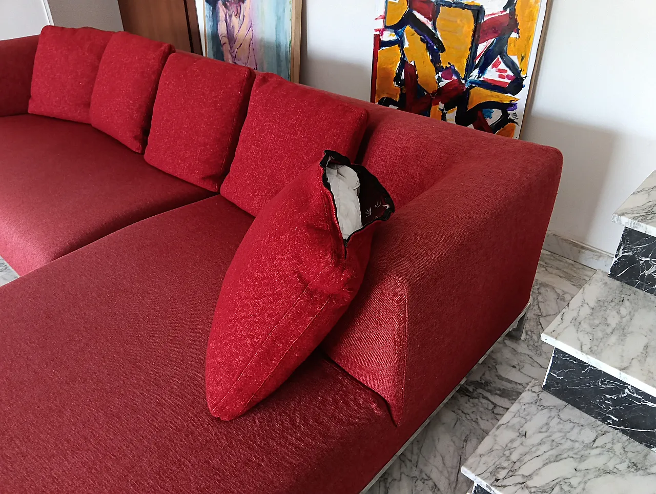 B&B ITALIA sofa SOLO 246 MAXALTO in red material cotton, 2000s 89