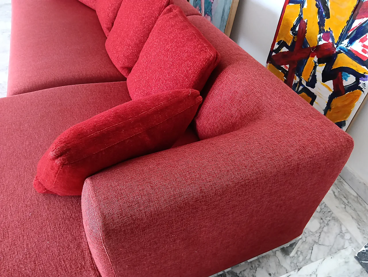 B&B ITALIA sofa SOLO 246 MAXALTO in red material cotton, 2000s 92