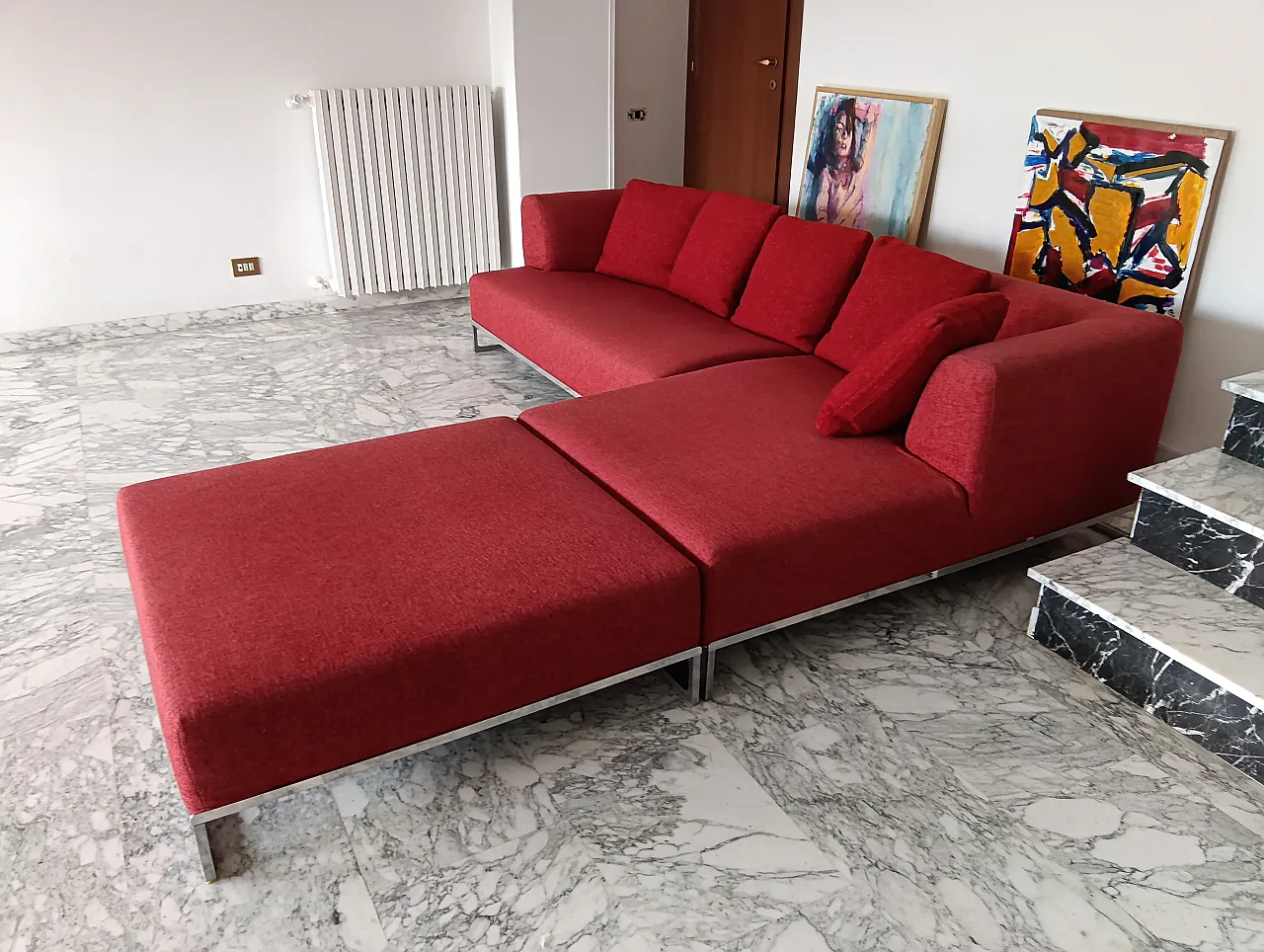 B&B ITALIA sofa SOLO 246 MAXALTO in red material cotton, 2000s 94