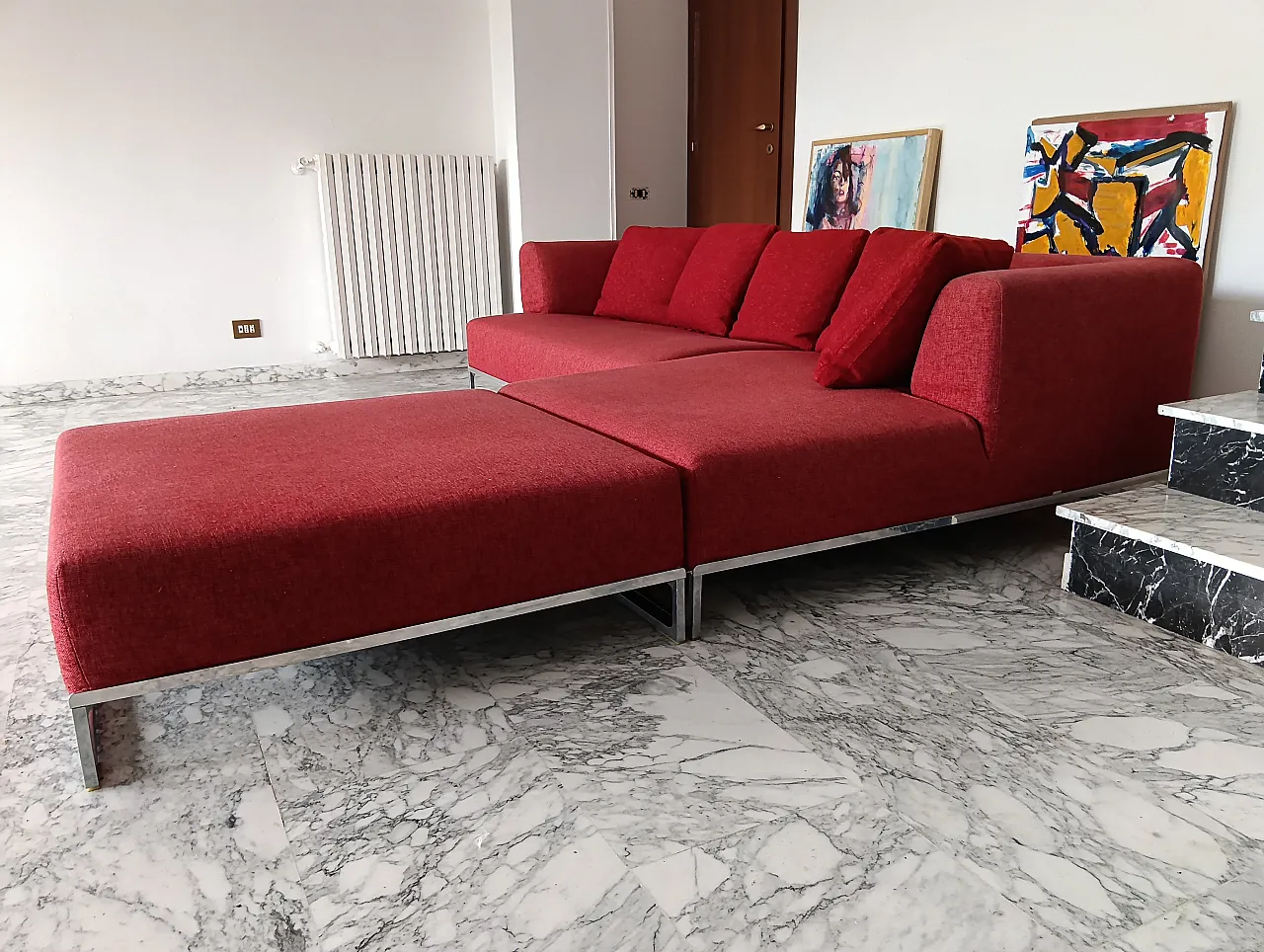 B&B ITALIA sofa SOLO 246 MAXALTO in red material cotton, 2000s 95