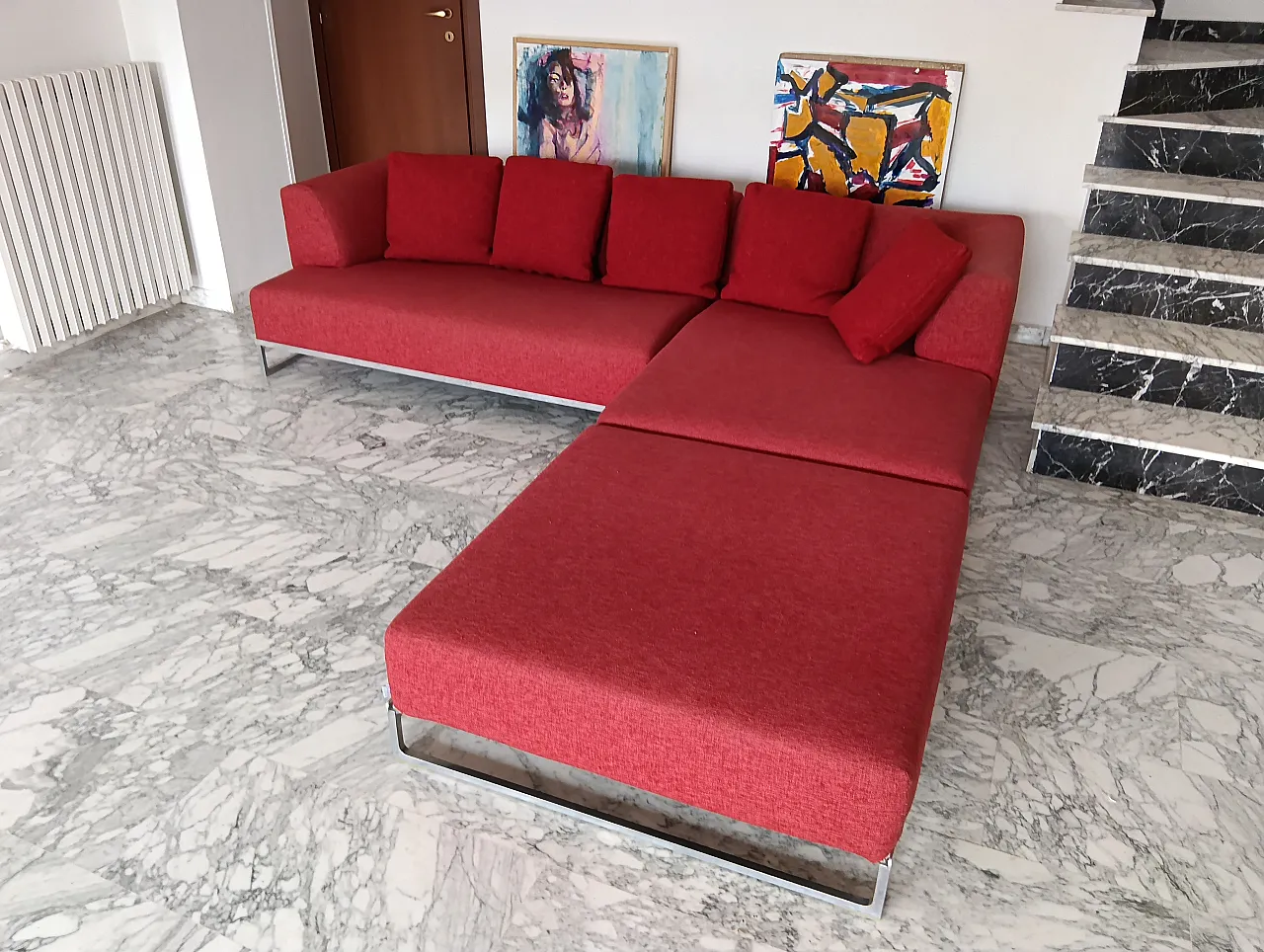B&B ITALIA sofa SOLO 246 MAXALTO in red material cotton, 2000s 96