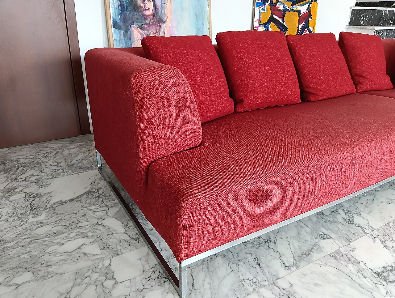 B&B ITALIA sofa SOLO 246 MAXALTO in red material cotton, 2000s 98