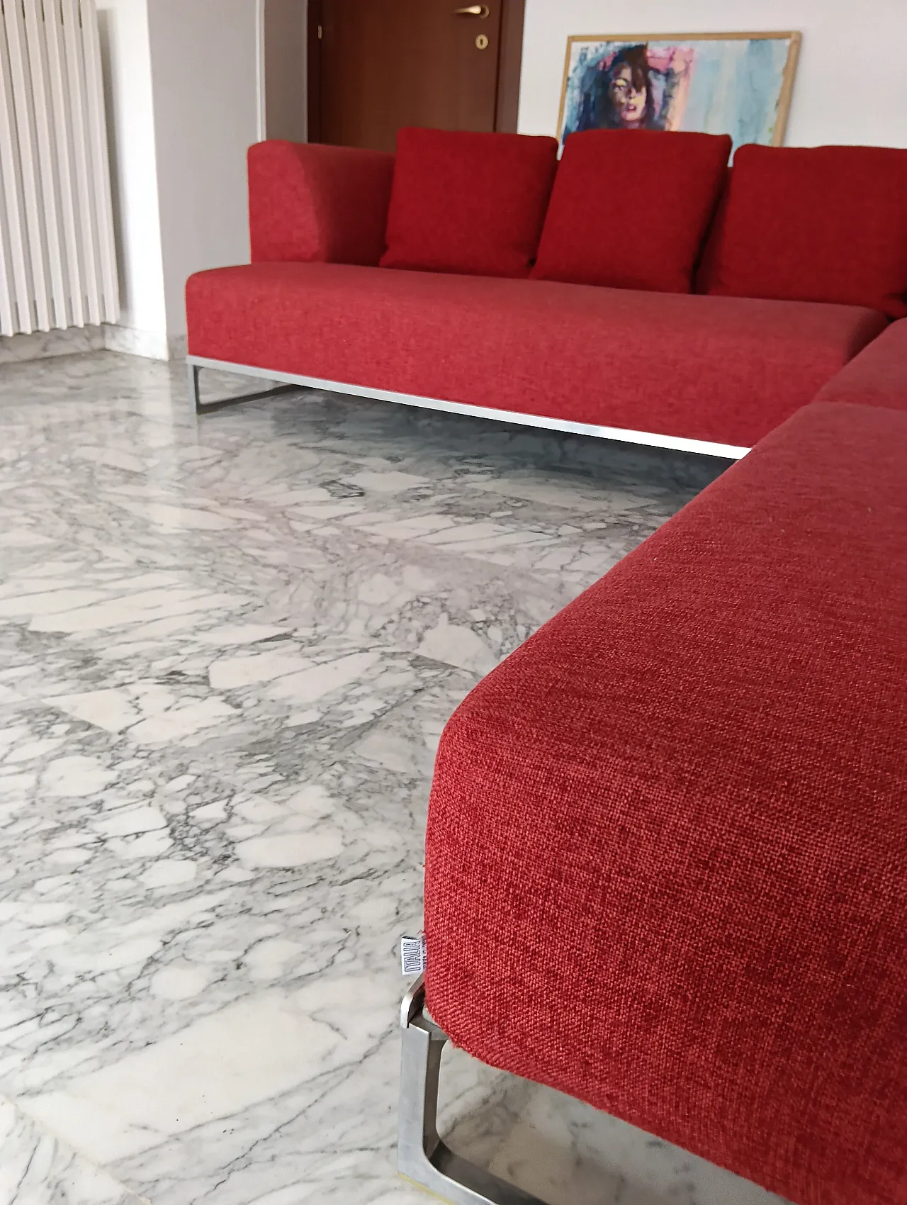 B&B ITALIA sofa SOLO 246 MAXALTO in red material cotton, 2000s 108