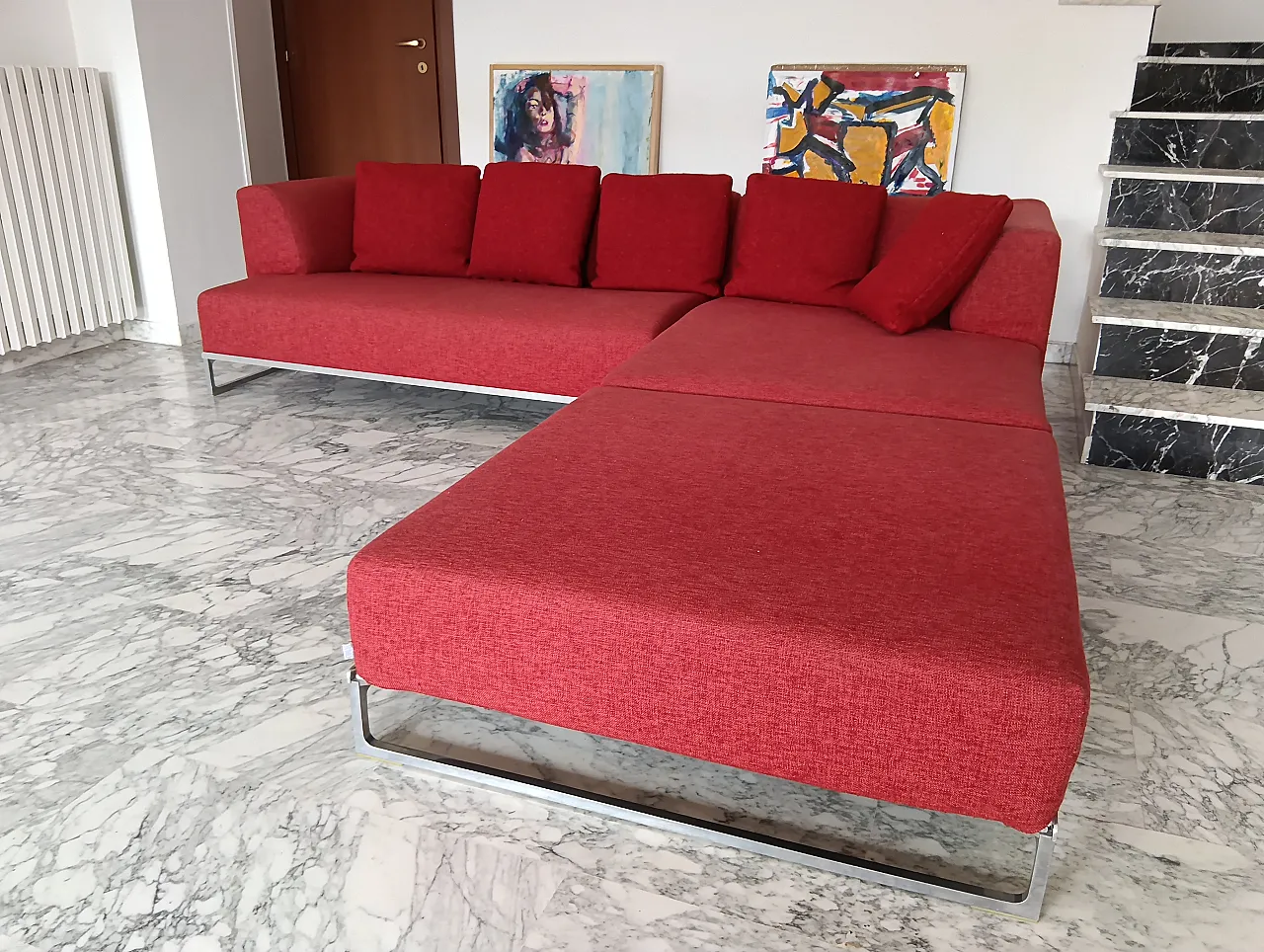 B&B ITALIA sofa SOLO 246 MAXALTO in red material cotton, 2000s 110