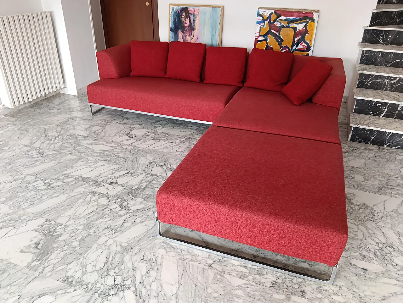 B&B ITALIA sofa SOLO 246 MAXALTO in red material cotton, 2000s 111