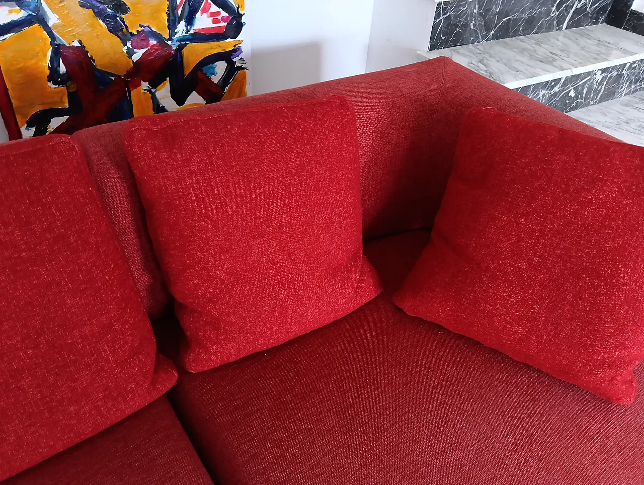 B&B ITALIA sofa SOLO 246 MAXALTO in red material cotton, 2000s 121