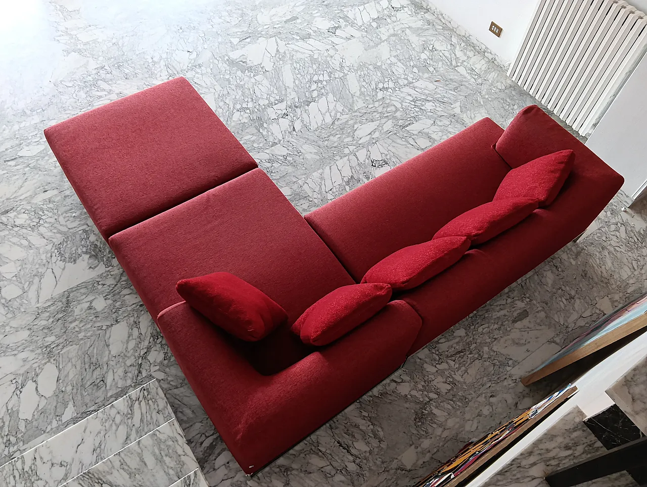 B&B ITALIA sofa SOLO 246 MAXALTO in red material cotton, 2000s 126