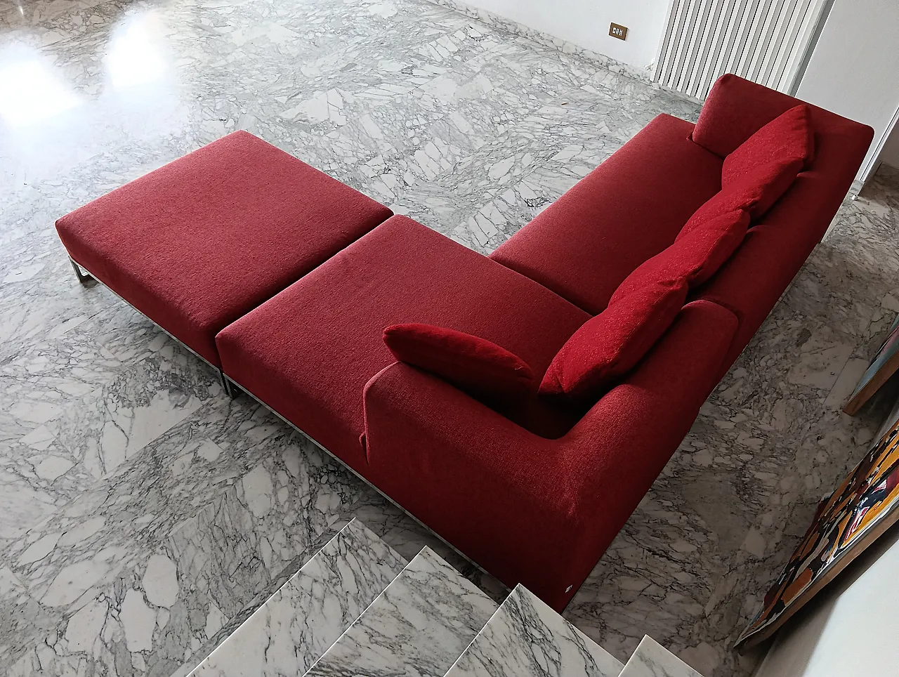 B&B ITALIA sofa SOLO 246 MAXALTO in red material cotton, 2000s 127