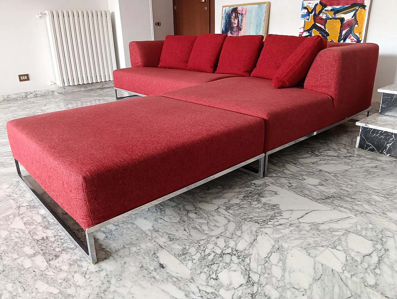 B&B ITALIA sofa SOLO 246 MAXALTO in red material cotton, 2000s 135