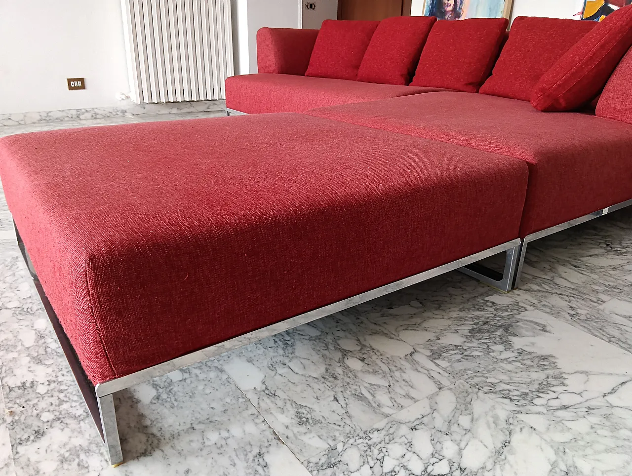 B&B ITALIA sofa SOLO 246 MAXALTO in red material cotton, 2000s 136