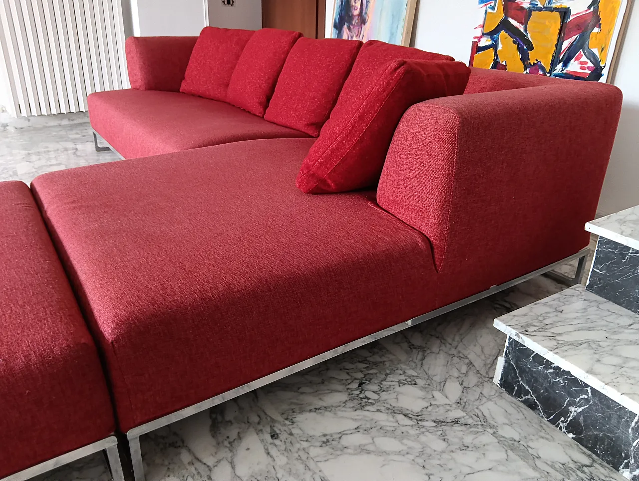 B&B ITALIA sofa SOLO 246 MAXALTO in red material cotton, 2000s 137