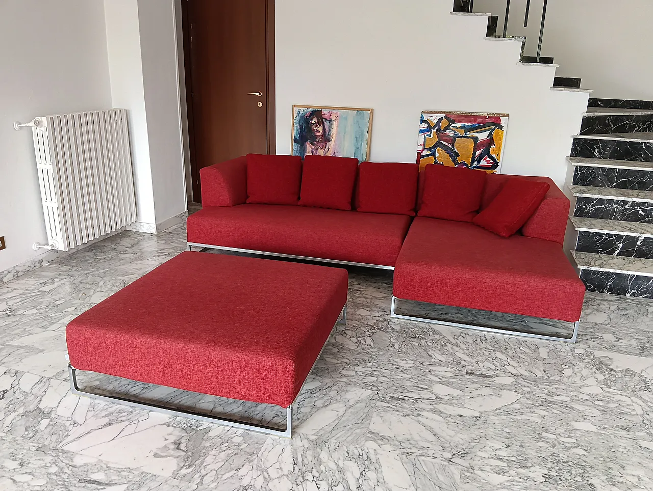 B&B ITALIA sofa SOLO 246 MAXALTO in red material cotton, 2000s 149