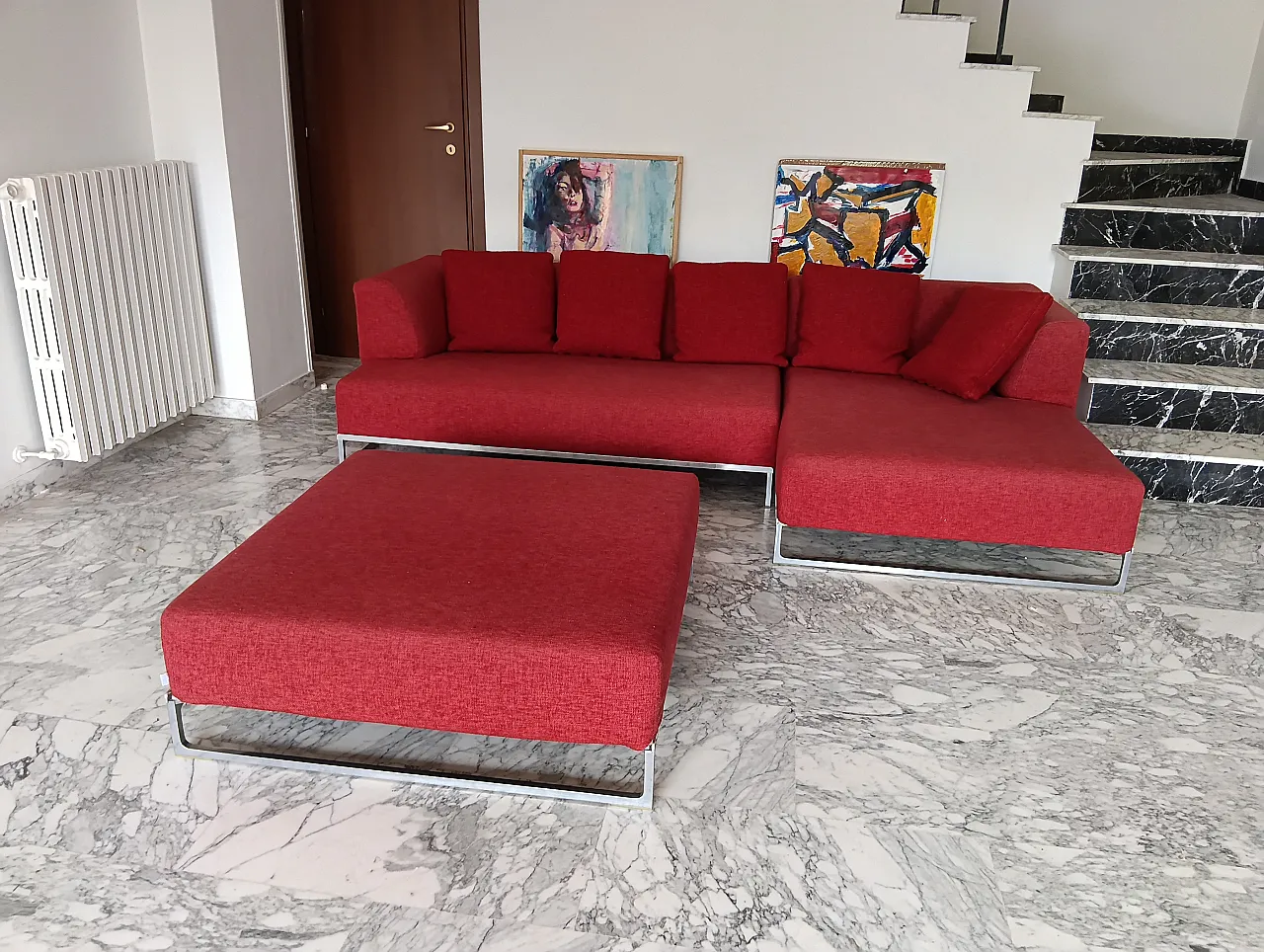 B&B ITALIA sofa SOLO 246 MAXALTO in red material cotton, 2000s 150