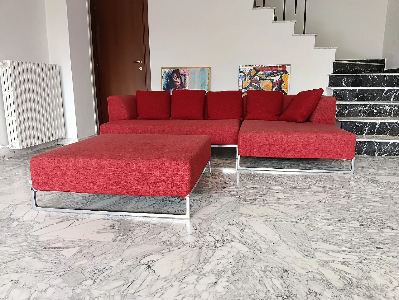 B&B ITALIA sofa SOLO 246 MAXALTO in red material cotton, 2000s 151