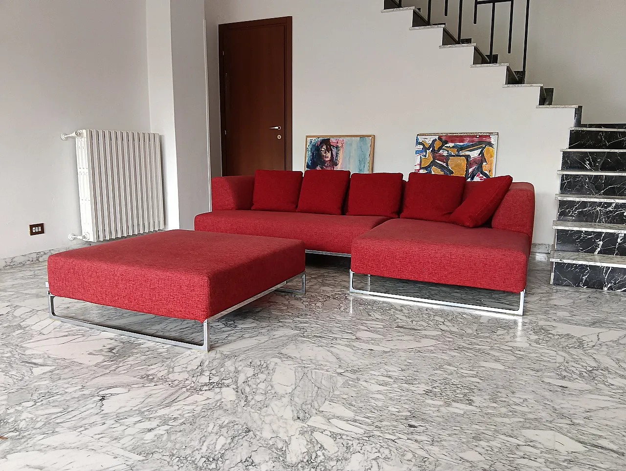 B&B ITALIA sofa SOLO 246 MAXALTO in red material cotton, 2000s 152