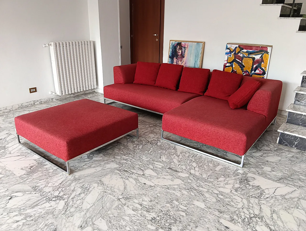 B&B ITALIA sofa SOLO 246 MAXALTO in red material cotton, 2000s 154