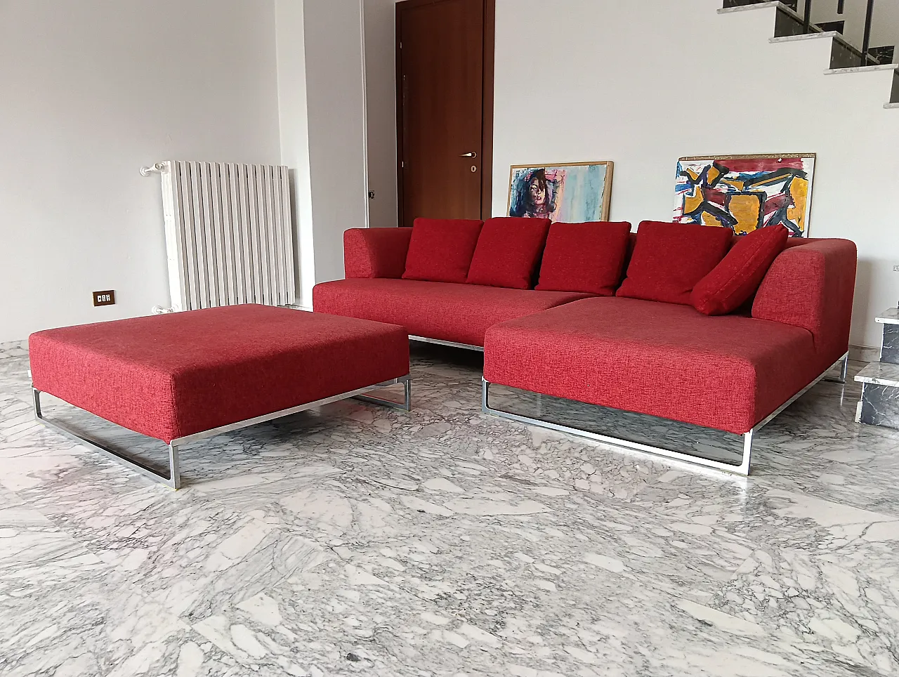 B&B ITALIA sofa SOLO 246 MAXALTO in red material cotton, 2000s 155