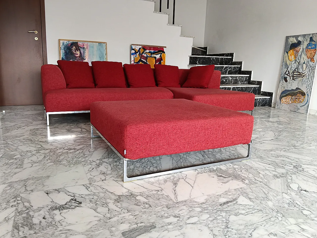 B&B ITALIA sofa SOLO 246 MAXALTO in red material cotton, 2000s 156
