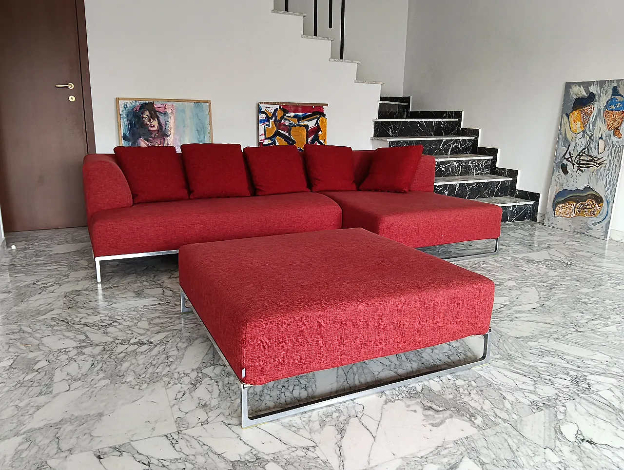 B&B ITALIA sofa SOLO 246 MAXALTO in red material cotton, 2000s 157