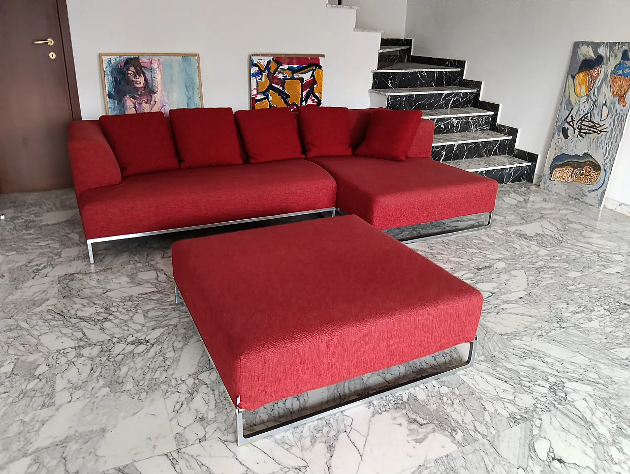 B&B ITALIA sofa SOLO 246 MAXALTO in red material cotton, 2000s 158