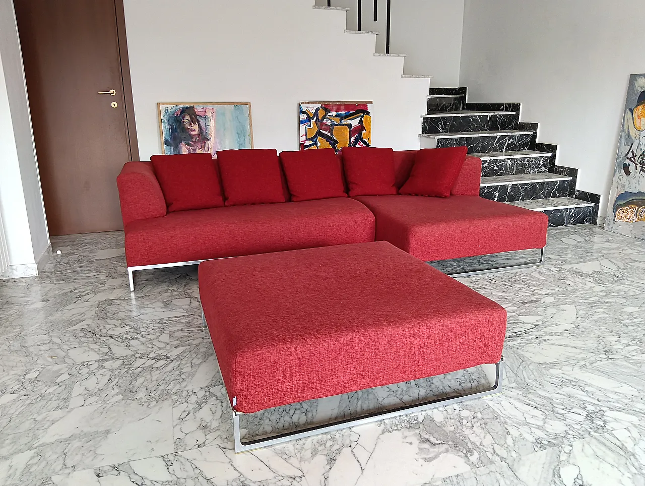 B&B ITALIA sofa SOLO 246 MAXALTO in red material cotton, 2000s 160