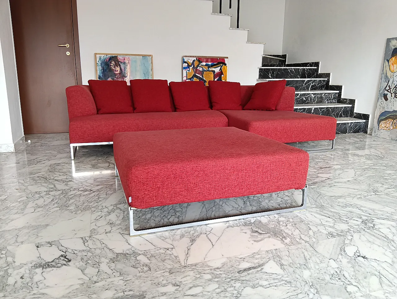 B&B ITALIA sofa SOLO 246 MAXALTO in red material cotton, 2000s 161