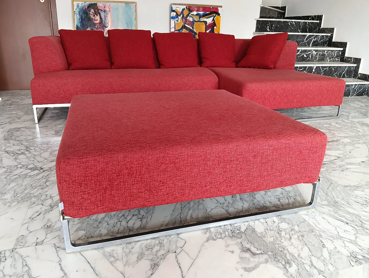 B&B ITALIA sofa SOLO 246 MAXALTO in red material cotton, 2000s 162