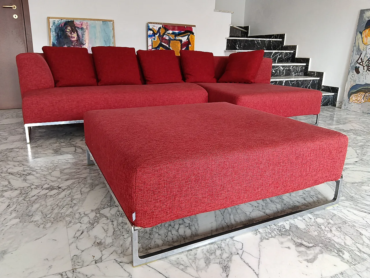 B&B ITALIA sofa SOLO 246 MAXALTO in red material cotton, 2000s 163