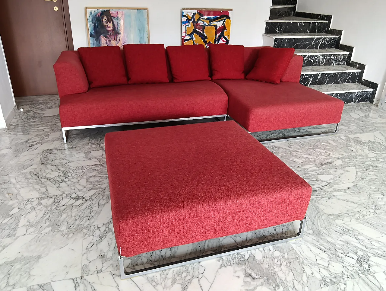 B&B ITALIA sofa SOLO 246 MAXALTO in red material cotton, 2000s 166