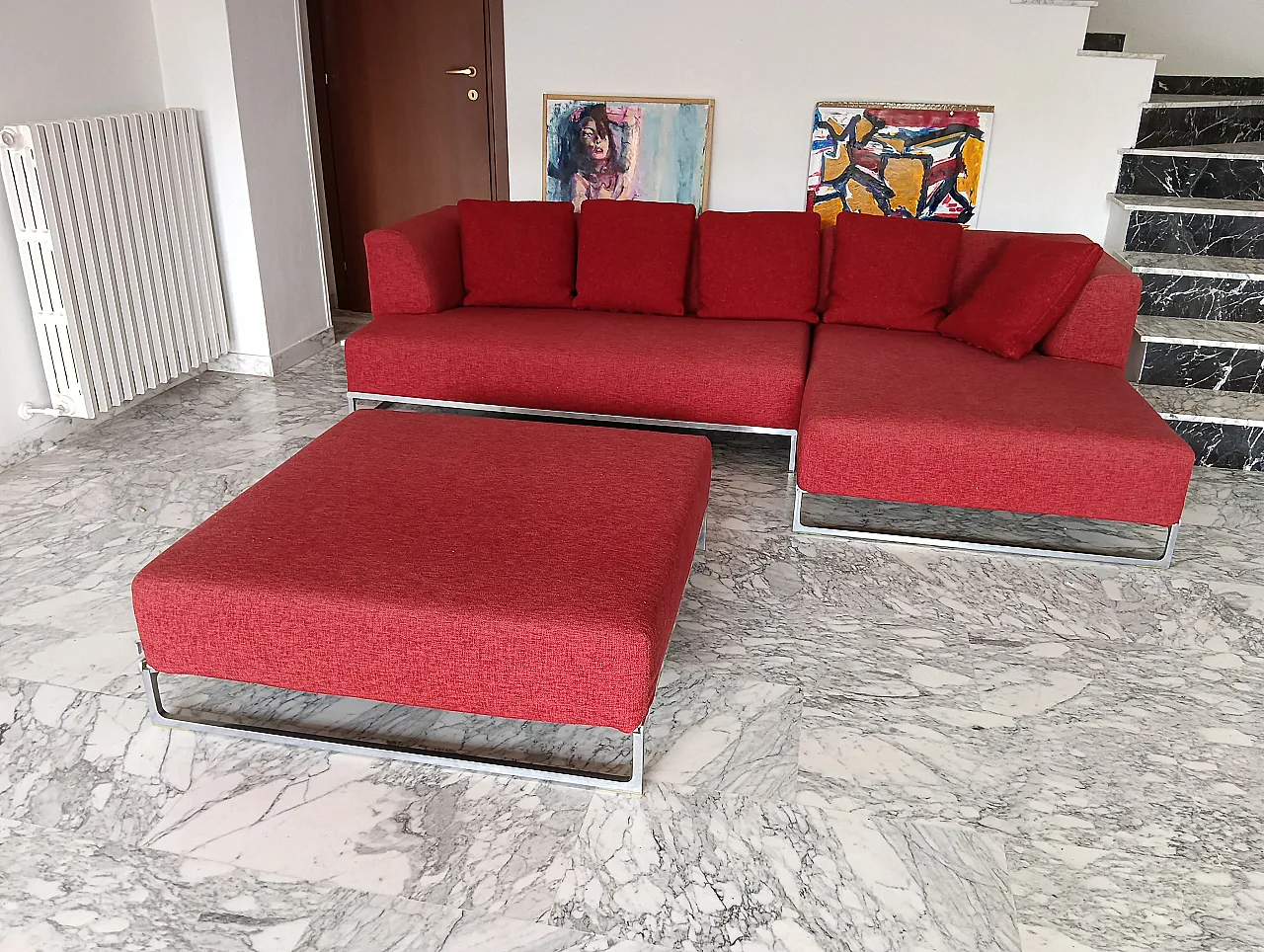 B&B ITALIA sofa SOLO 246 MAXALTO in red material cotton, 2000s 168
