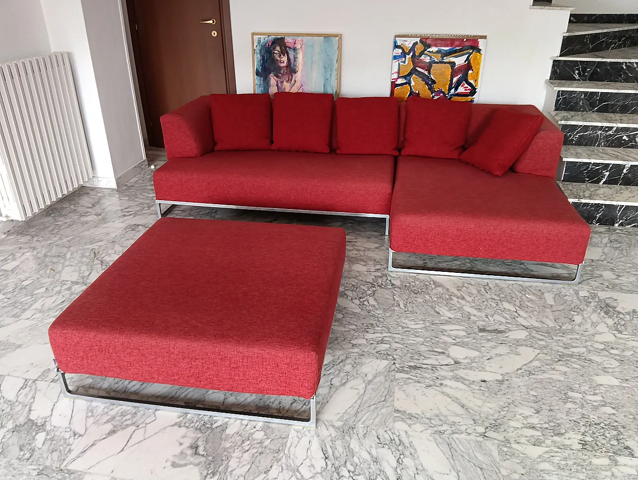 B&B ITALIA sofa SOLO 246 MAXALTO in red material cotton, 2000s 169