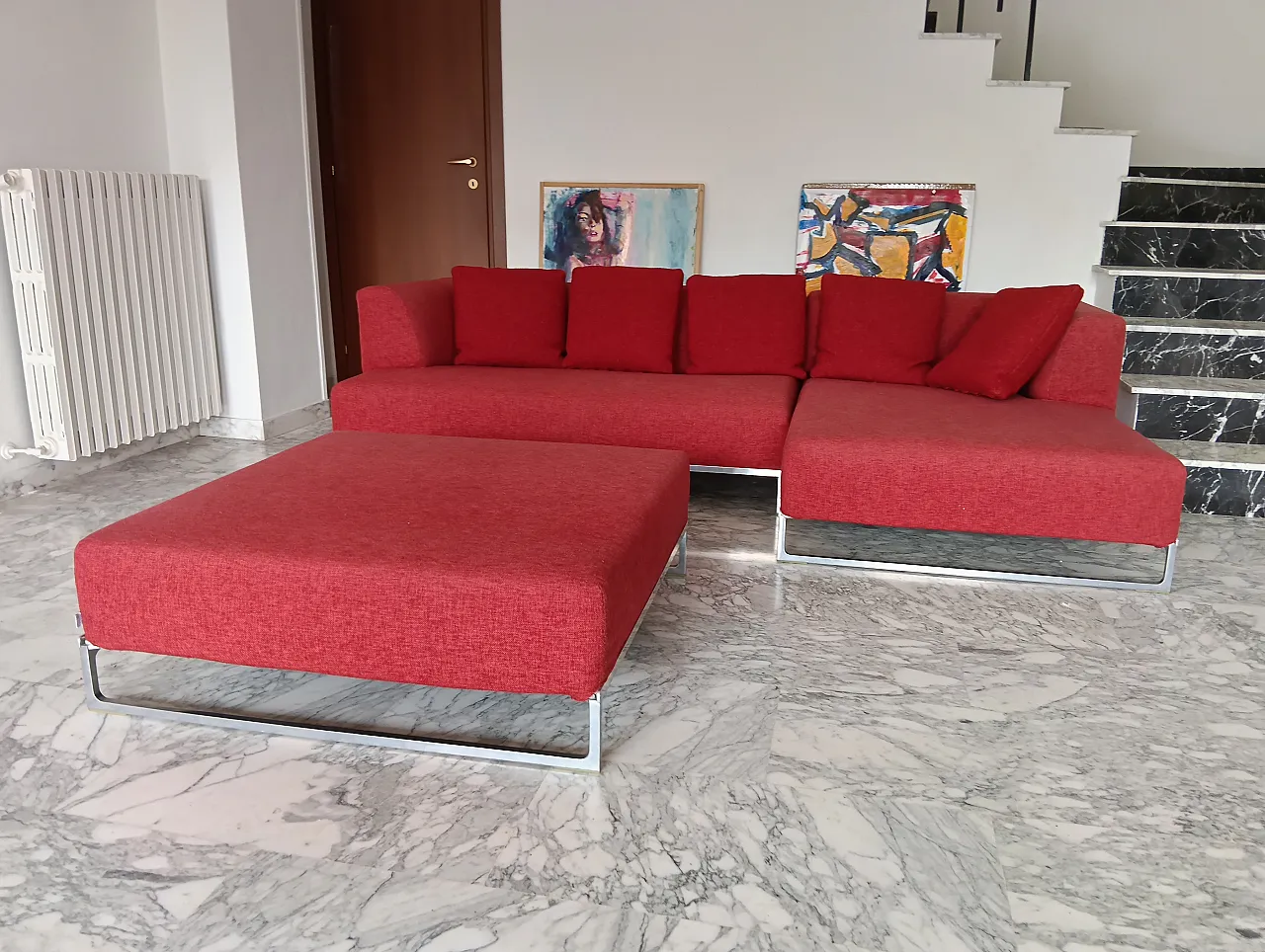 B&B ITALIA sofa SOLO 246 MAXALTO in red material cotton, 2000s 170