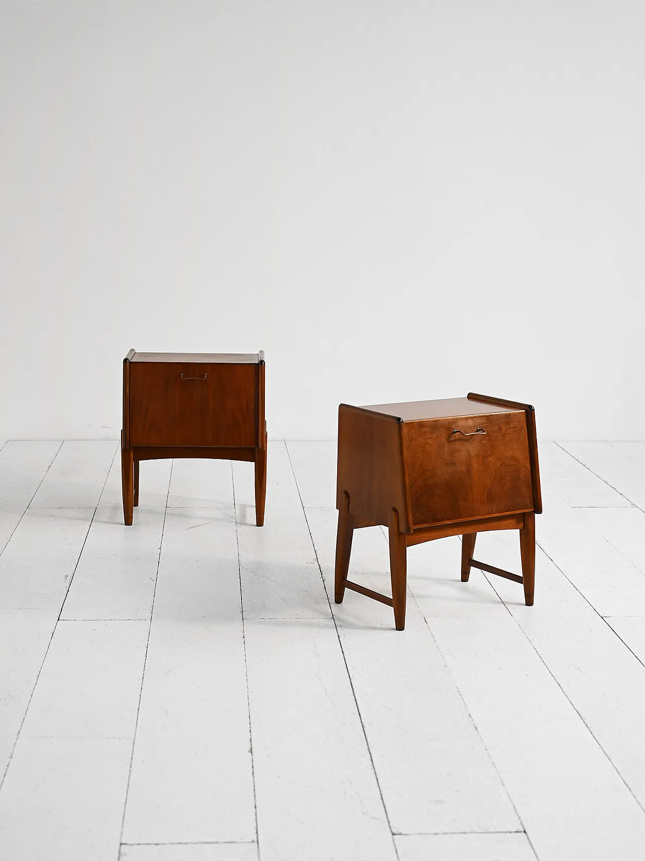 Pair of teak bedside tables by A. Che Laursen, Denmark 1950s 2