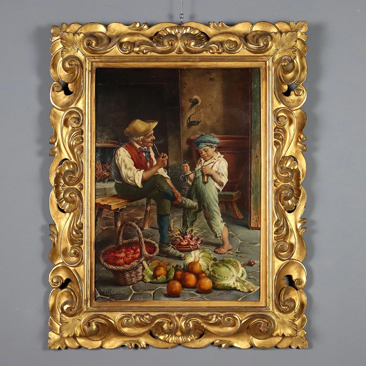Painting by Adolfo Dumini, oil on canvas, 19th century 1